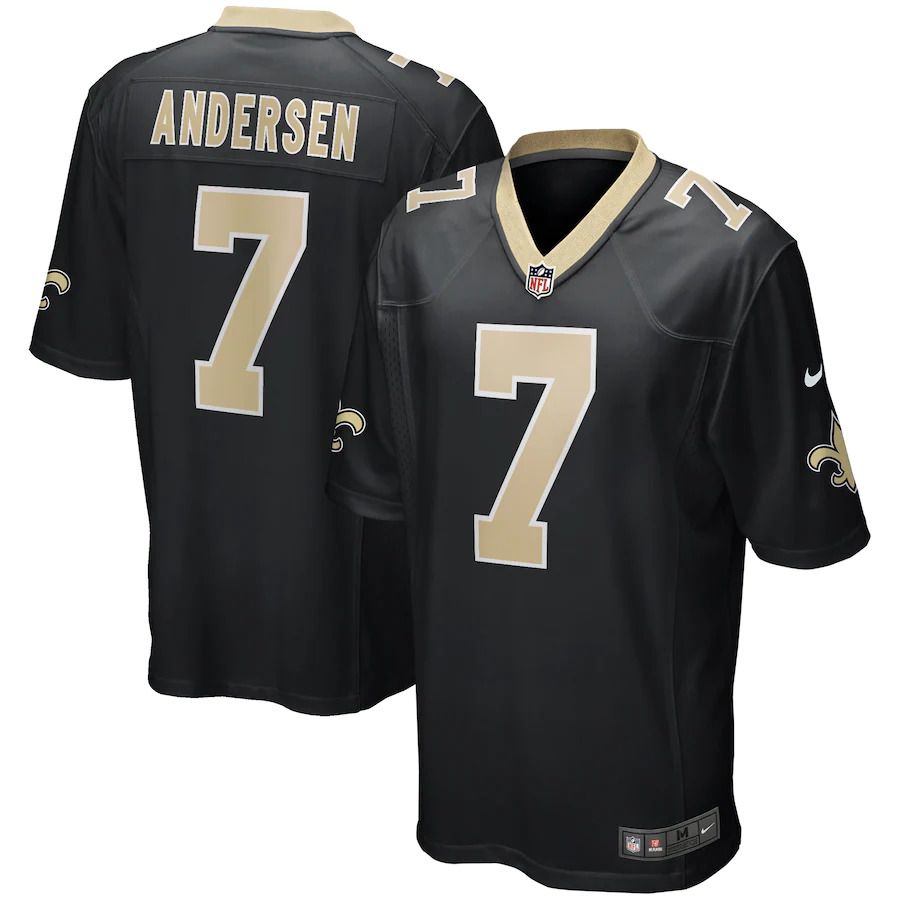 Men New Orleans Saints 7 Morten Andersen Nike Black Game Retired Player NFL Jersey